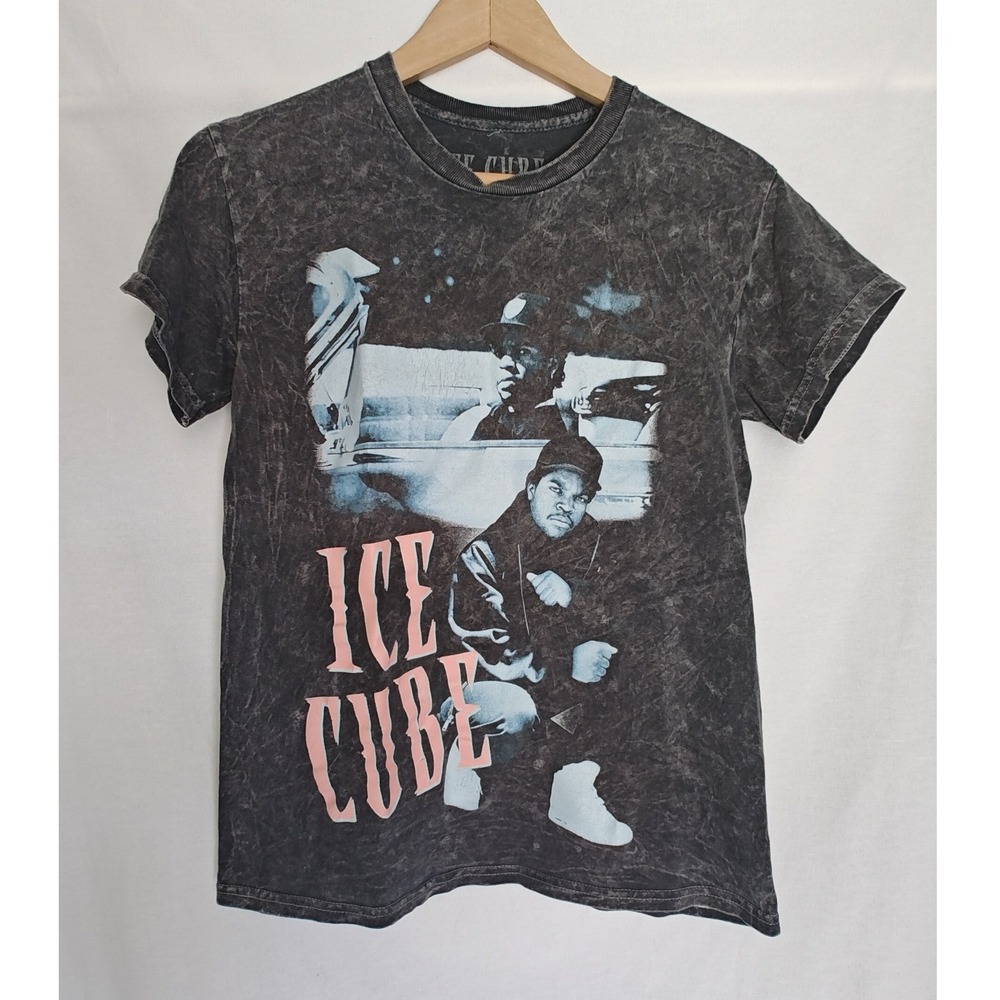 Ice Cube Graphic Shirt Small Grey Acid Wash‎ Cotton Hip Hop Rap Tee